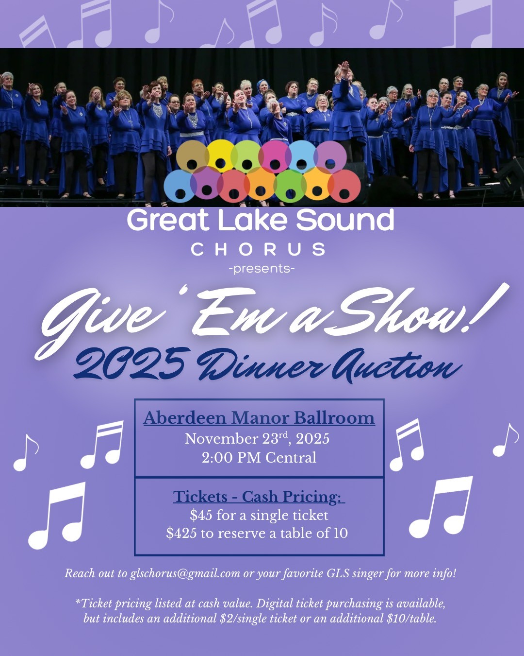 2025 Great Lake Sound Chorus Dinner Auction